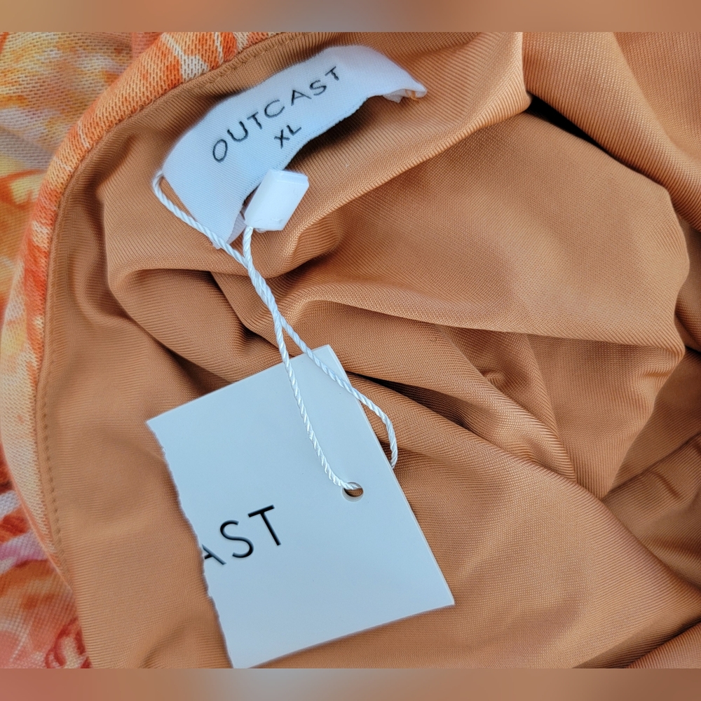 Outcast Mutia Mini Dress Calile Orange sz XL - Picture 10 of 11